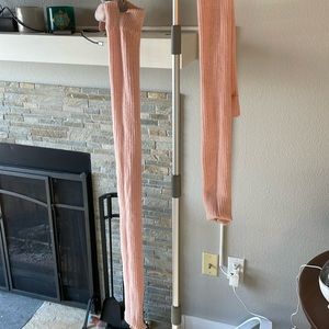 Pink stirrup legwarmers